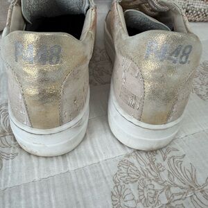 P448 Thea Aria Gold and White Women's Sneakers